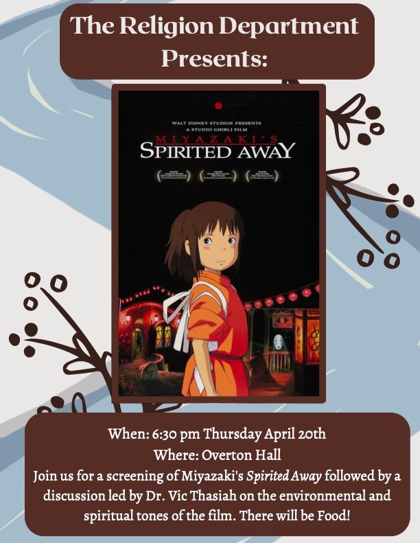 Religion Department Movie Night - "Spirited Away"