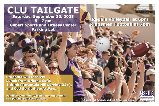CLU Tailgate 9/30 5-7pm