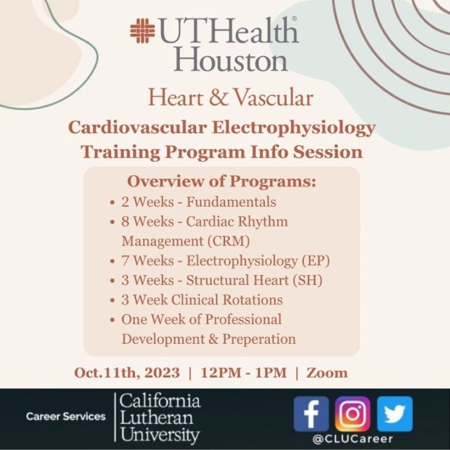 UTHealth EPHeart CV EP Training Program Virtual Info Session 