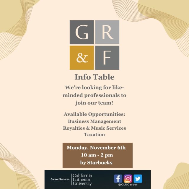 Gelfand, Rennert & Feldman, LLC Employer Recruitment Table 