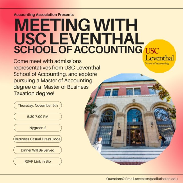 Accounting Association: Meeting with USC Leventhal School of Accounting