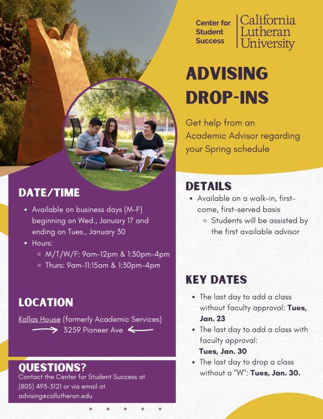 Drop-In Academic Advising