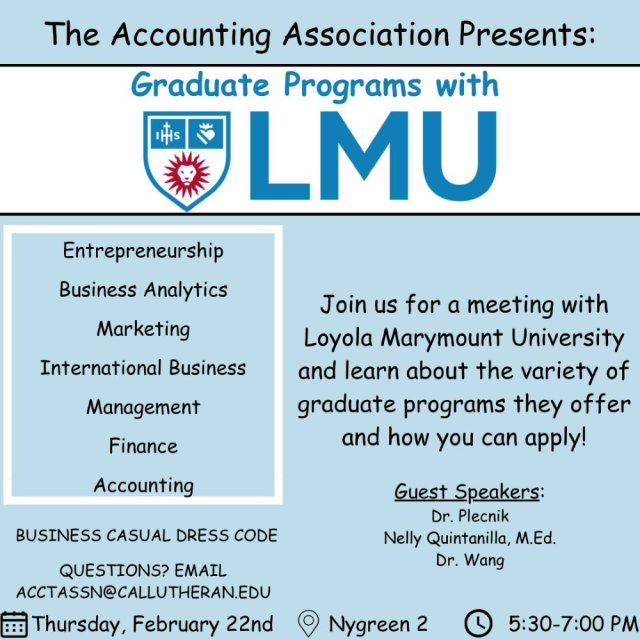 Accounting Association Event: Meet with Loyola Marymount University
