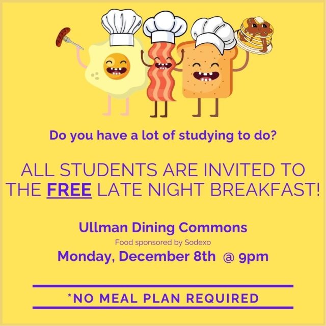 Finals Week Late Night Breakfast