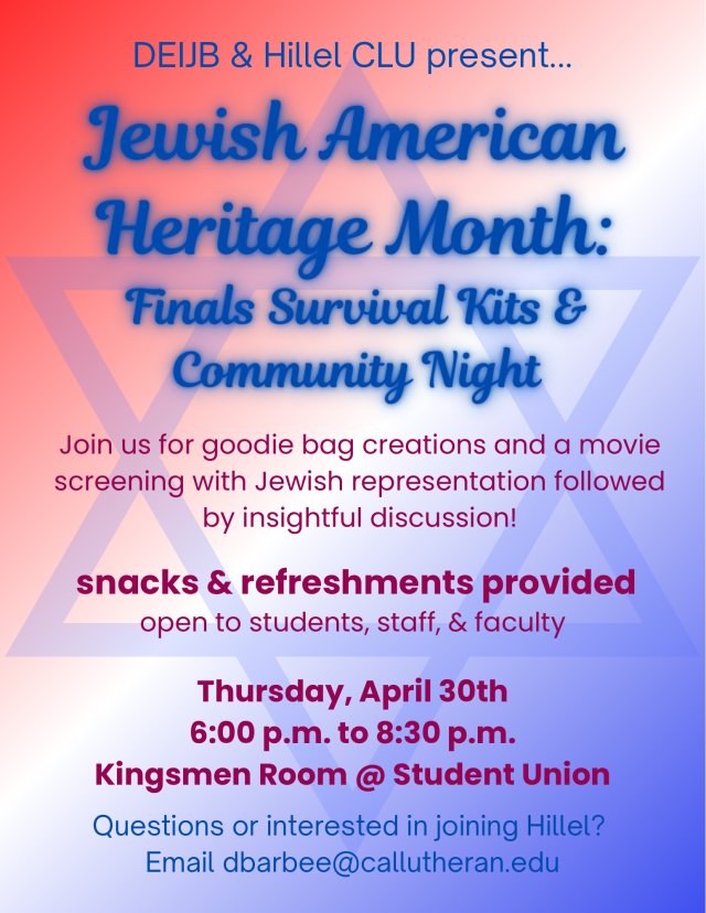 Jewish American Heritage Month Event