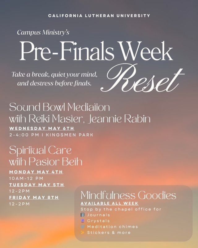 Campus Ministry Pre-Finals Wellness Event
