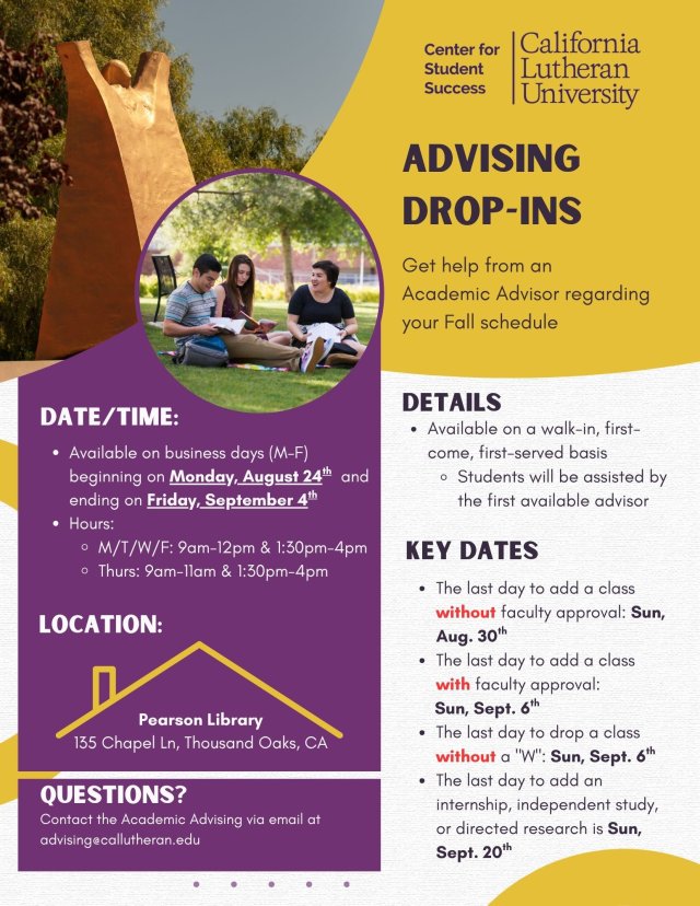 Academic Advising: Drop-Ins