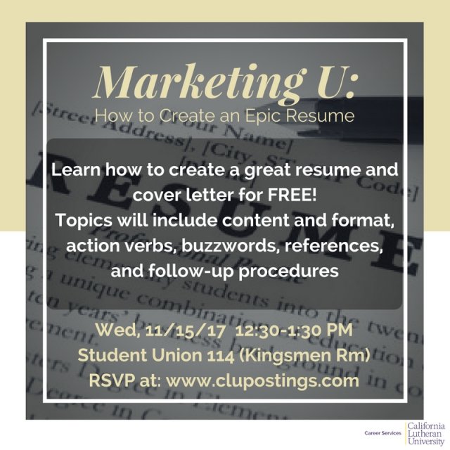 Marketing U: How to Create an Epic Resume