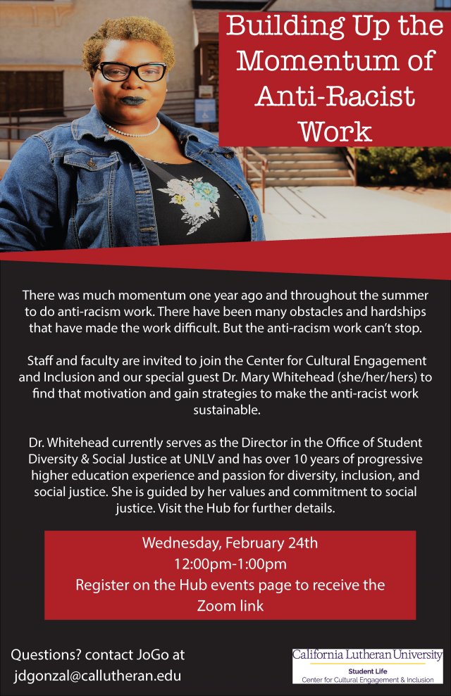 Building Up the Momentum of Anti-racist Work: A Conversation with Dr. Mary Whitehead
