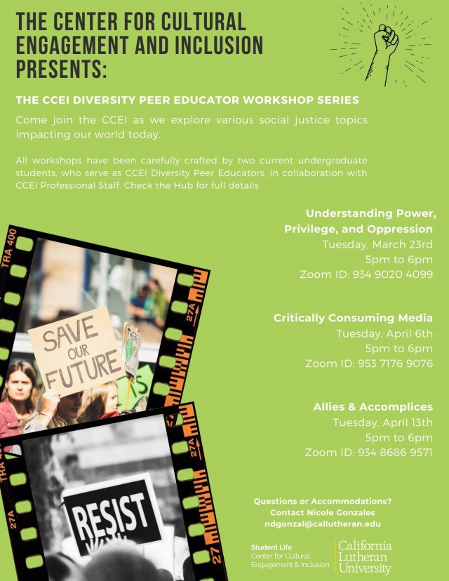 CCEI Diversity Peer Educator Workshop Series: Allies & Accomplices