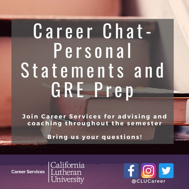 Career Chat-Personal Statements and GRE Prep