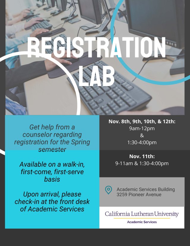 Registration Lab California Lutheran University