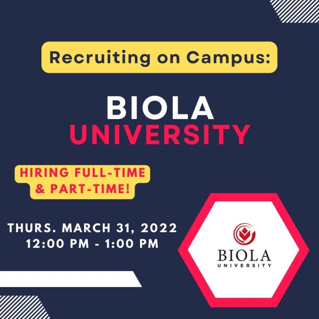 Biola University Hiring Zoom Info Session