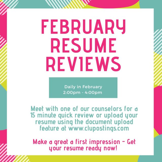 February Resume Reviews