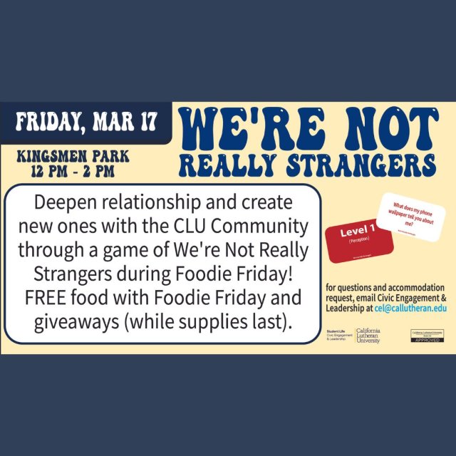 Better Together Week: We're Not Really Strangers