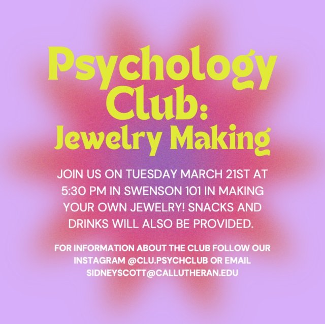 Psychology Club Jewelry Making!
