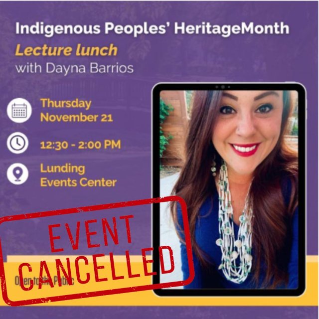 Cancelled- Indigenous Peoples' Heritage Month Lecture Lunch