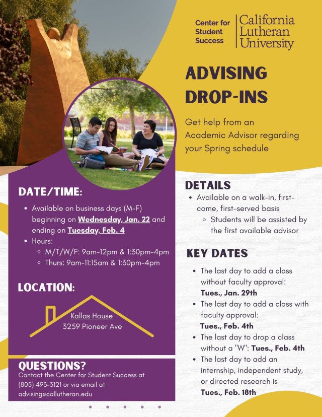 Drop-In Academic Advising