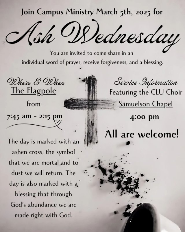 Ash Wednesday at Cal Lutheran &ndash; A Day of Prayer, Forgiveness, and Blessing