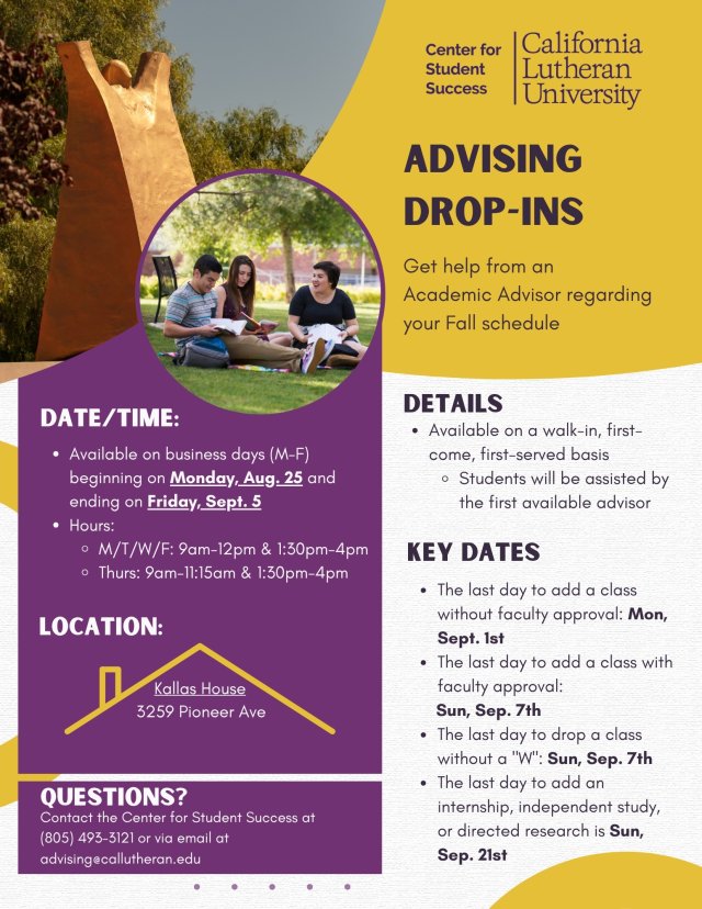 Drop-In Academic Advising