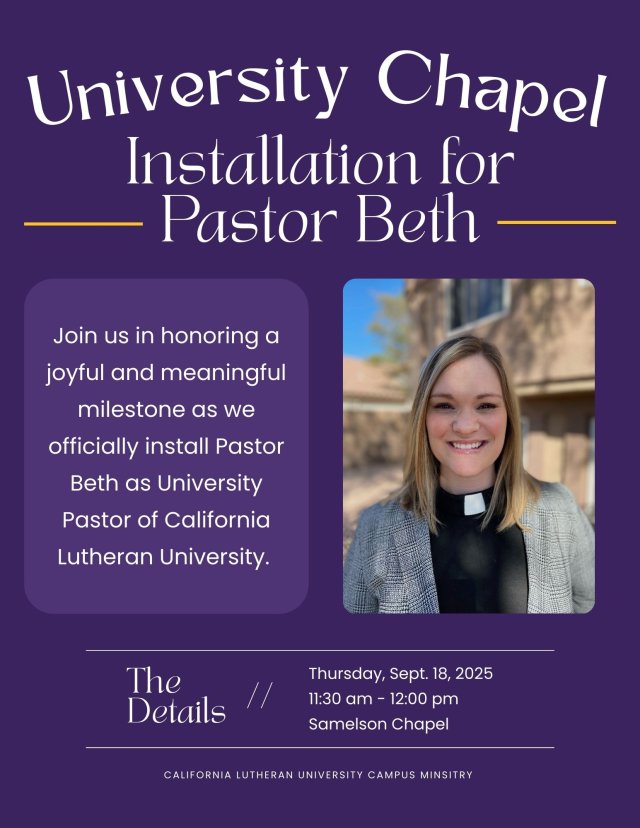 University Chapel: Installation for Pastor Beth