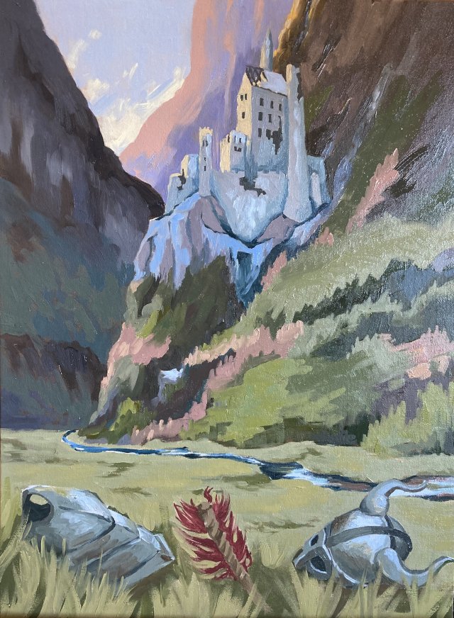 Emma Herren, The Lost Castle, oil on panel, Emma Herren, oil on panel